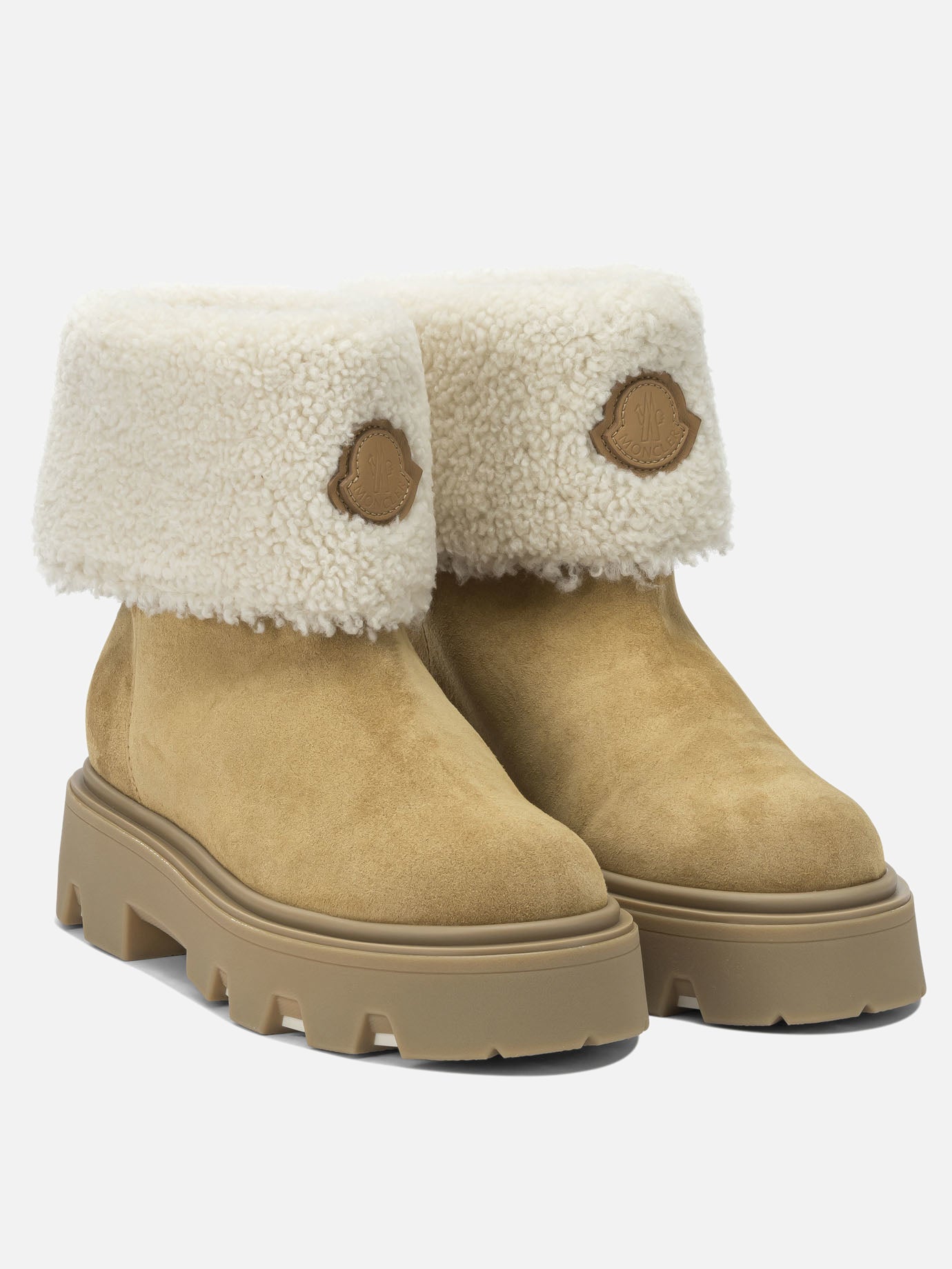 Pull-on boots 100% shearling - 100% rubber  Beige - Moncler Women | PDP | VIETTI Online Store | Zoom-Modal_2
