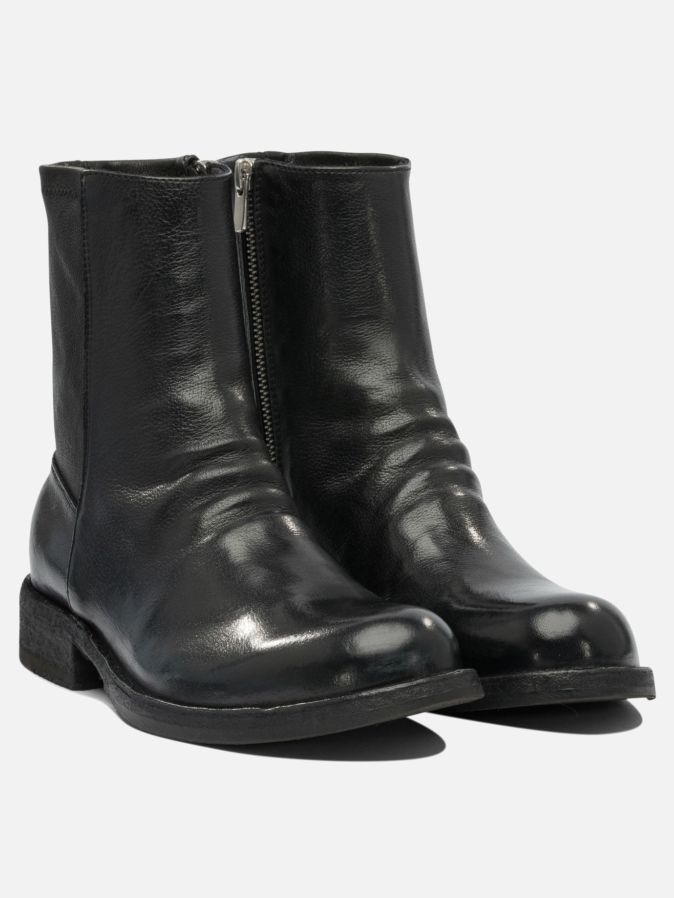 Zipped boots 100% leather - 100% rubber  Black - Officine Creative Women | PDP | VIETTI Online Store | thumbnail_2