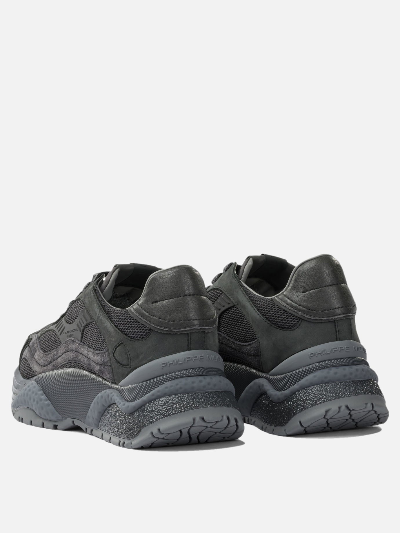 Sneaker basse 50% fabric 40% calf leather 10% goat leather - 100% rubber  Nero - Philippe Model Paris Donna | PDP | VIETTI Online Store | Zoom-Modal_4
