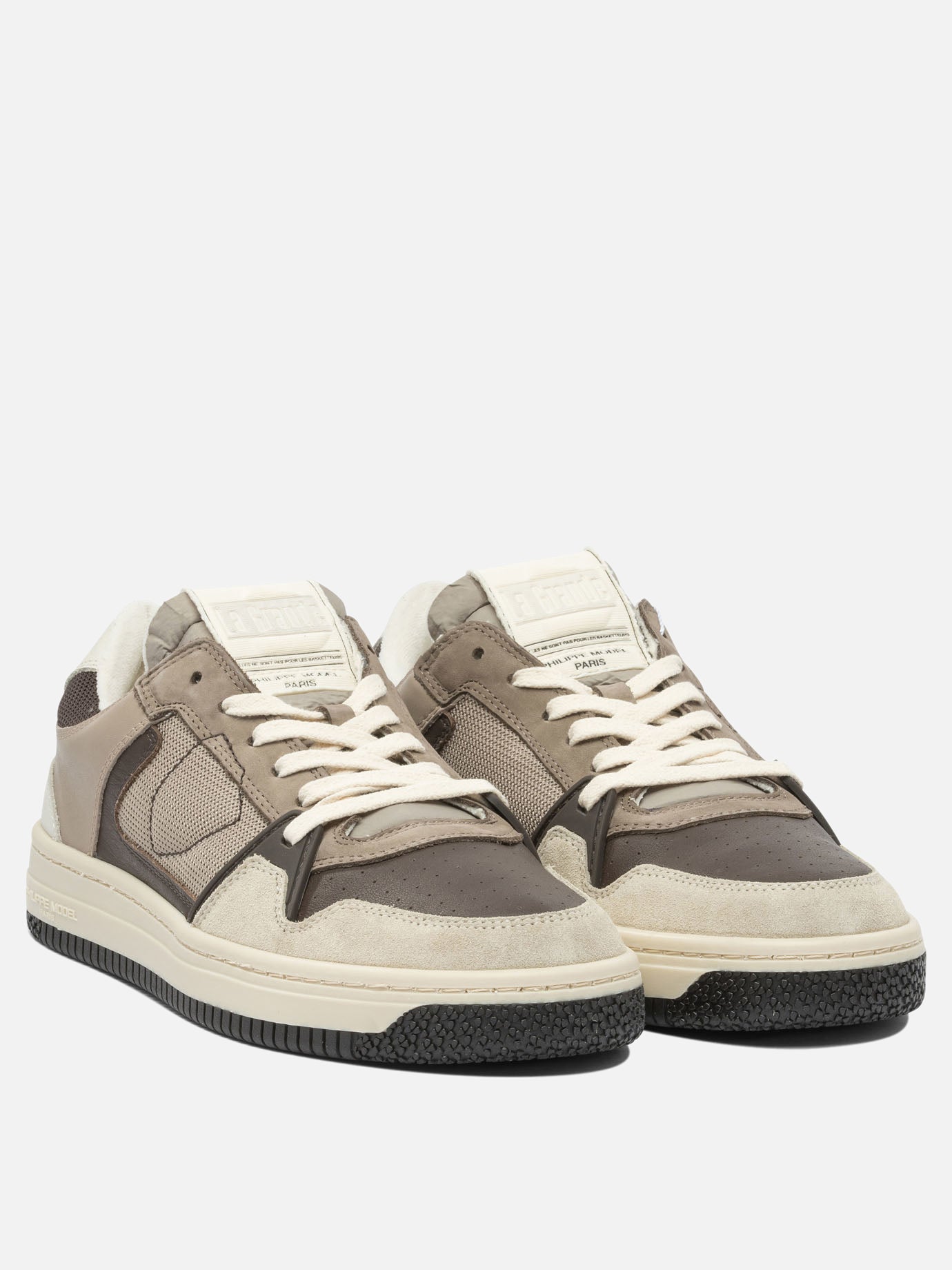 Sneaker basse 80% leather 20% polyamide - 100% leather  Marrone - Philippe Model Paris Uomo | PDP | VIETTI Online Store | thumbnail_2