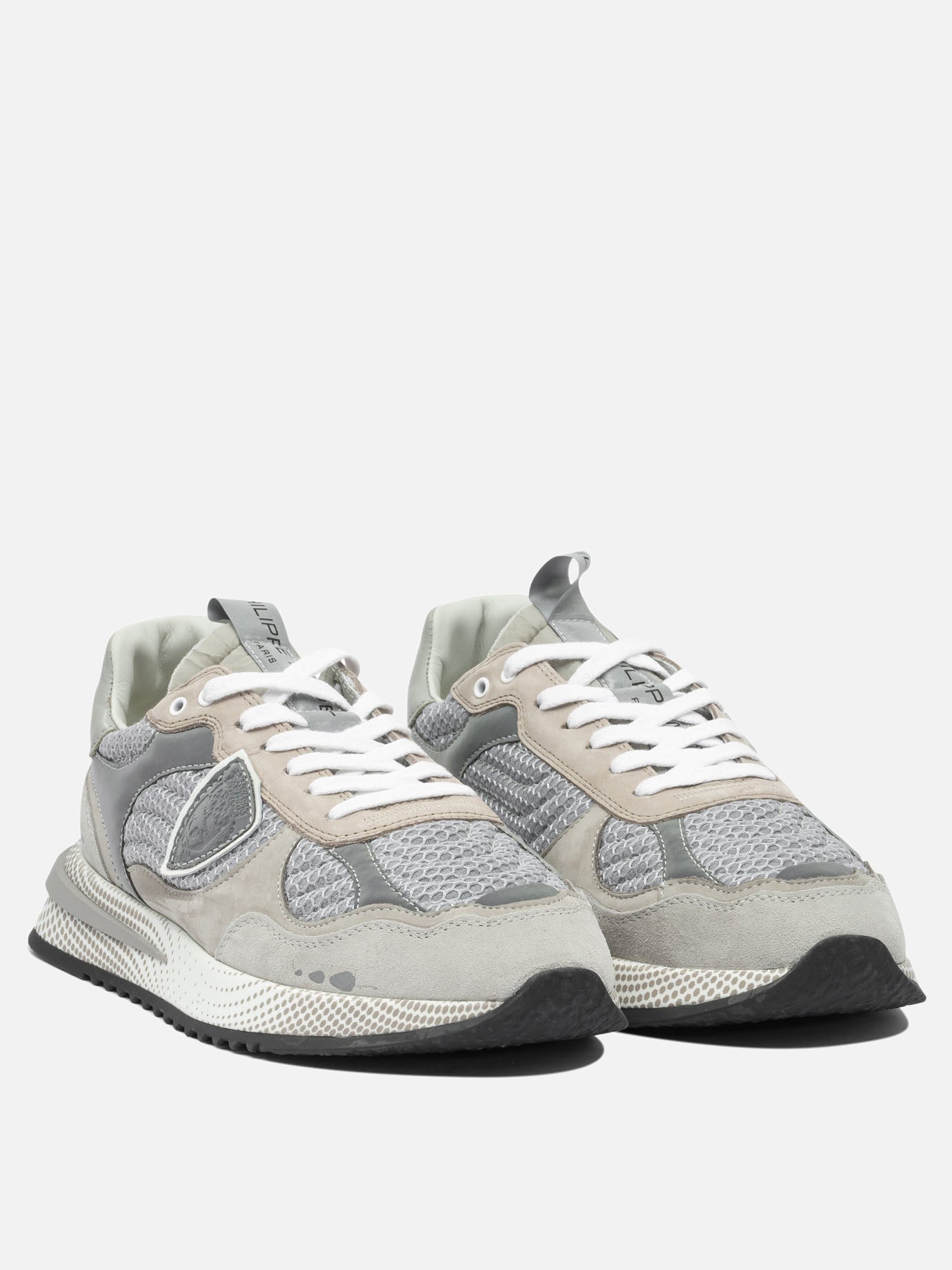 Sneaker basse 80% suede 20% mesh - 100% rubber  Grigio - Philippe Model Paris Uomo | PDP | VIETTI Online Store | thumbnail_2