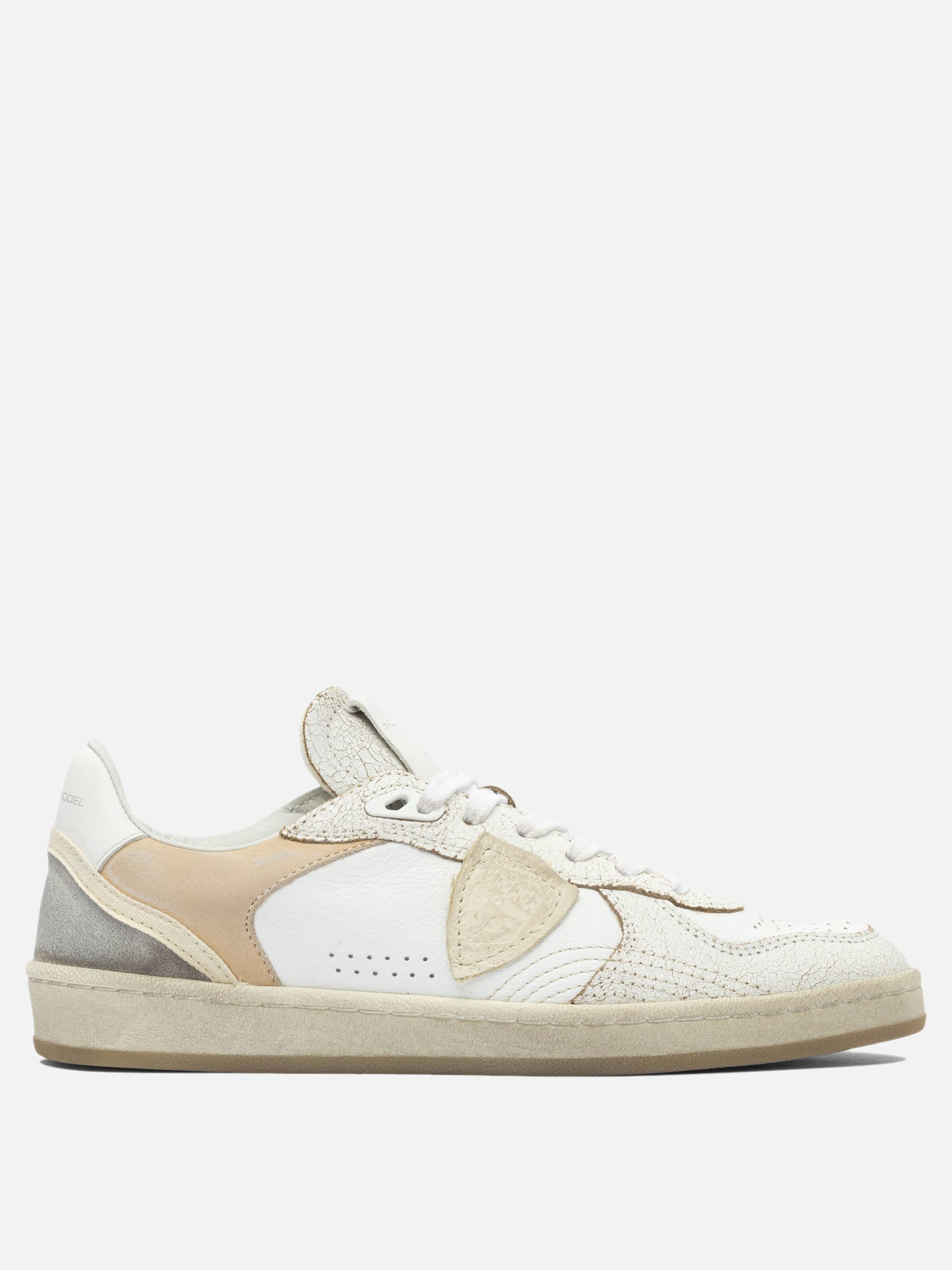 Sneaker basse 100% leather - 100% rubber  Beige - Philippe Model Paris Donna | PDP | VIETTI Online Store | thumbnail