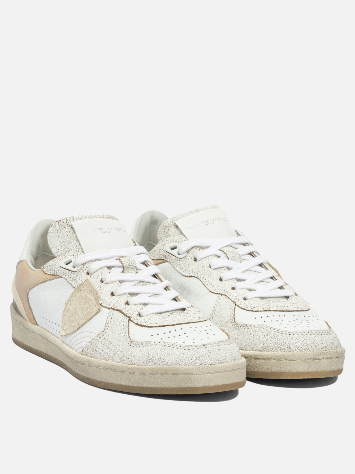 Sneaker basse 100% leather - 100% rubber  Beige - Philippe Model Paris Donna | PDP | VIETTI Online Store | thumbnail_2