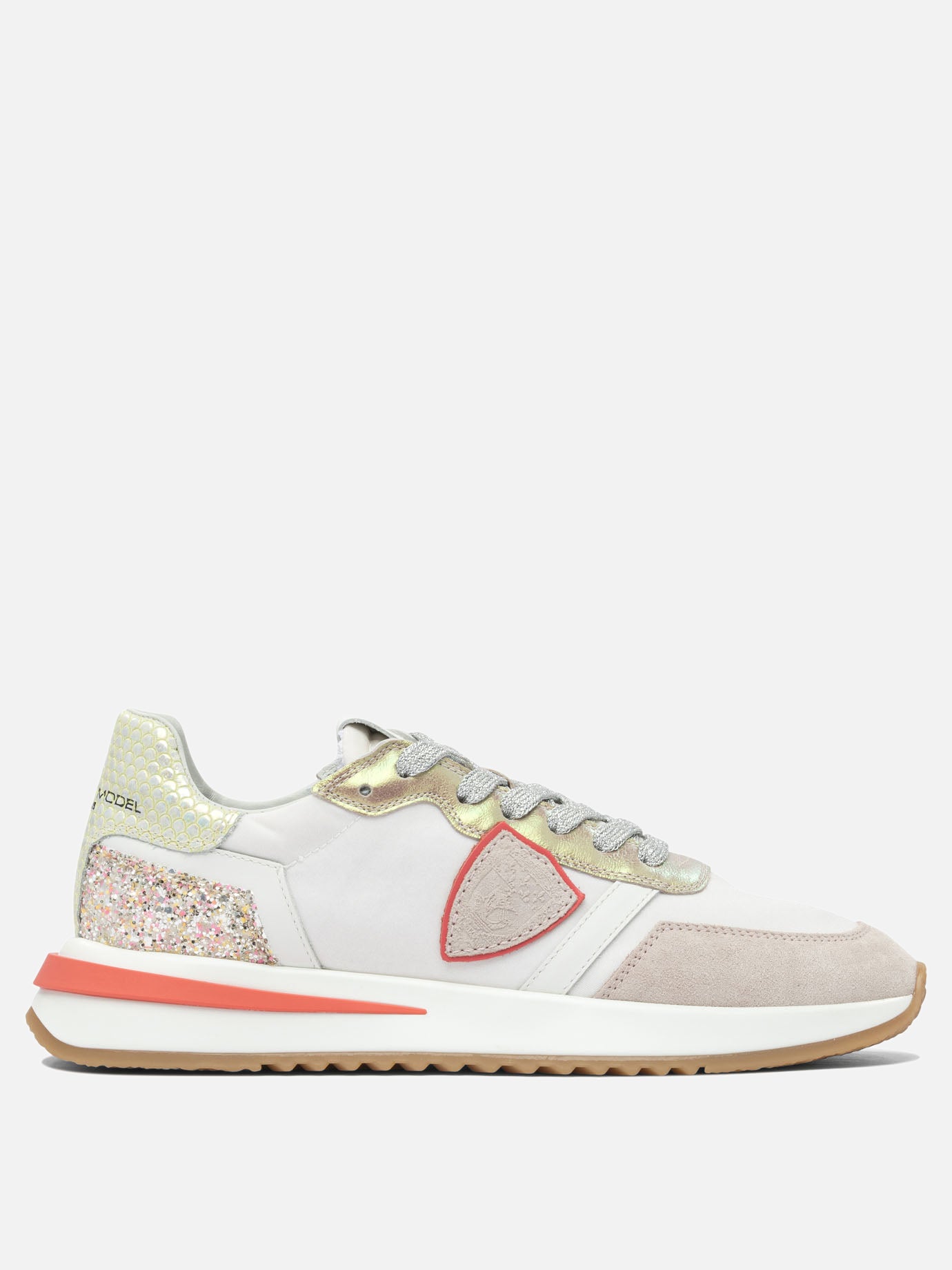 Sneaker basse 80% leather 20% polyamide - 100% rubber  Beige - Philippe Model Paris Donna | PDP | VIETTI Online Store | thumbnail