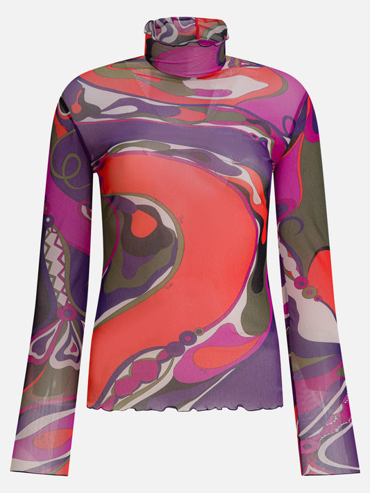 Mock neck t-shirts Print  Purple - Pucci Women | PDP | VIETTI Online Store 
