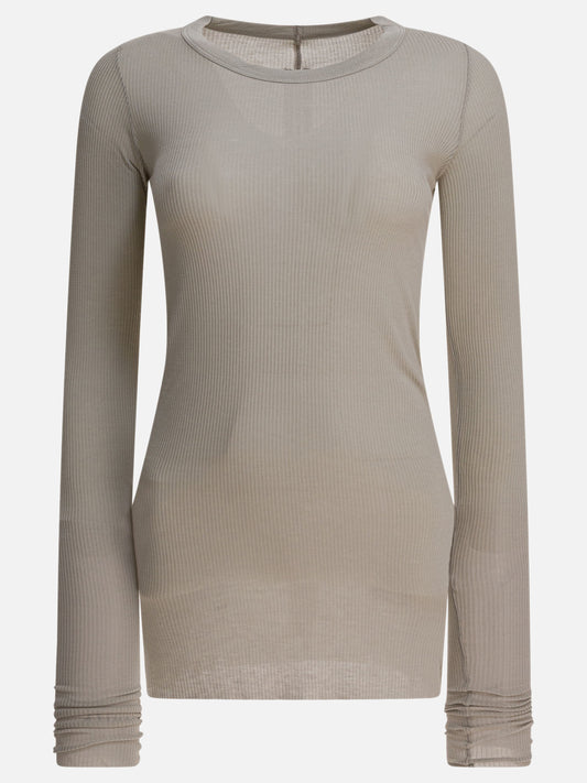 Rick Owens Ribbed viscose and wool T-shirt 10189303_38 Grey 1