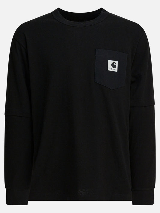 Crewneck t-shirts Logo  Black - Sacai Men | PLP | VIETTI Online Store 
