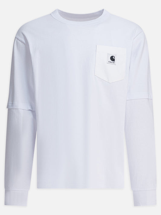 Crewneck t-shirts Logo  White - Sacai Men | PDP | VIETTI Online Store 
