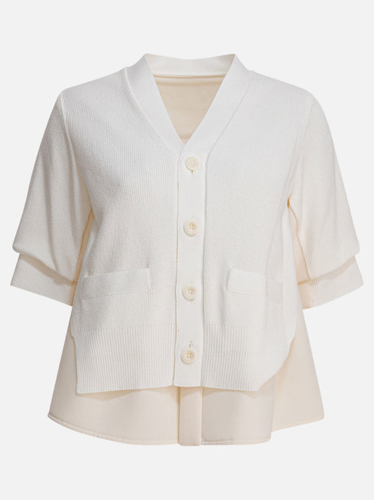 Sacai V-neck sweater 17107589_1 White 1