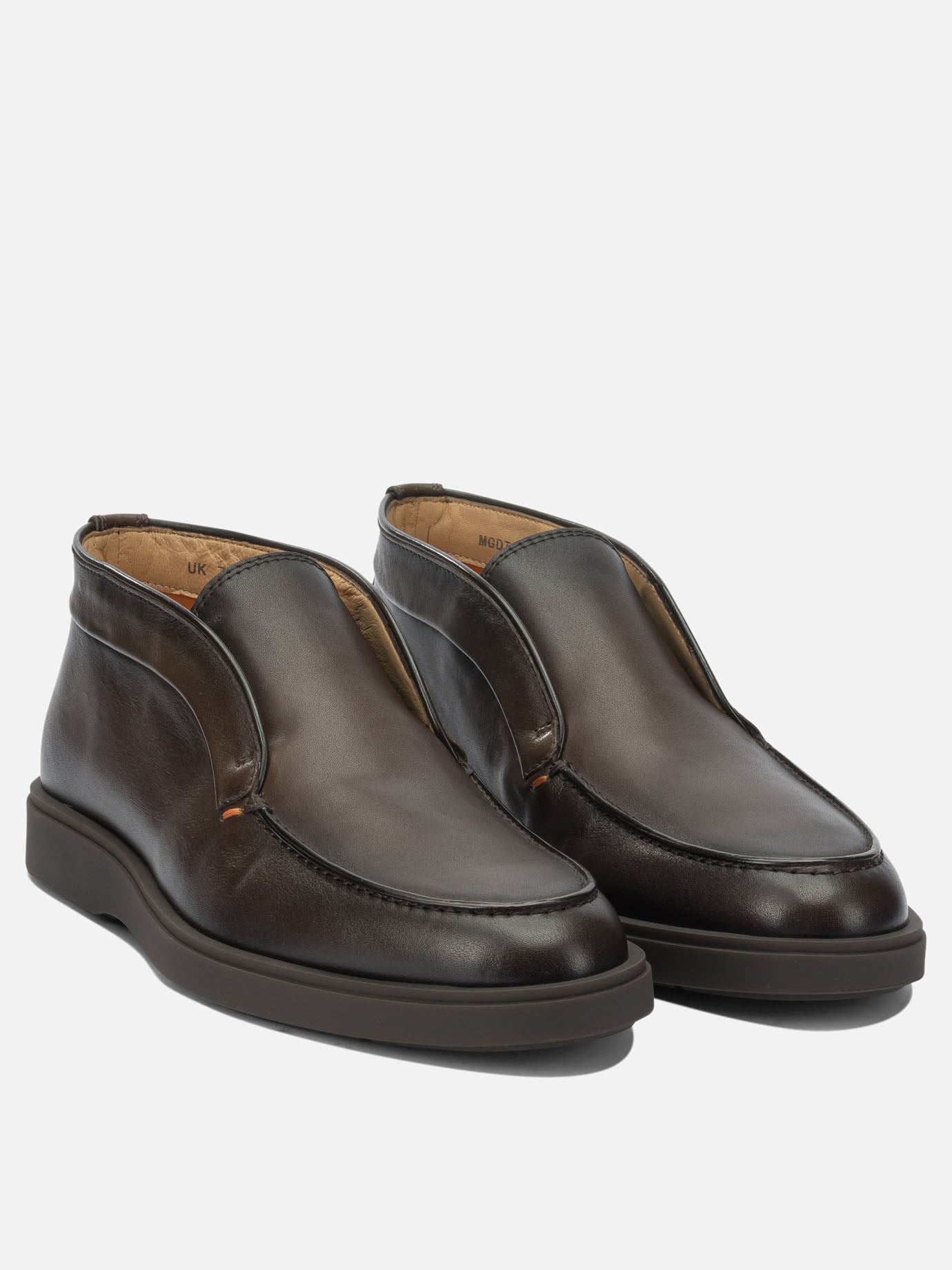 Pull-on boots 100% leather  Brown - Santoni Men | PDP | VIETTI Online Store | thumbnail_2