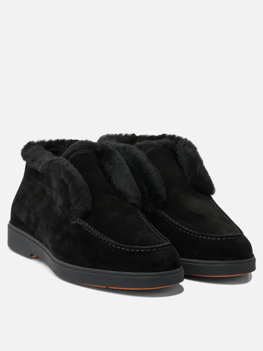 Stivaletti pull-on 100% suede - 100% rubber  Nero - Santoni Donna | VIETTI Online Store | 2
