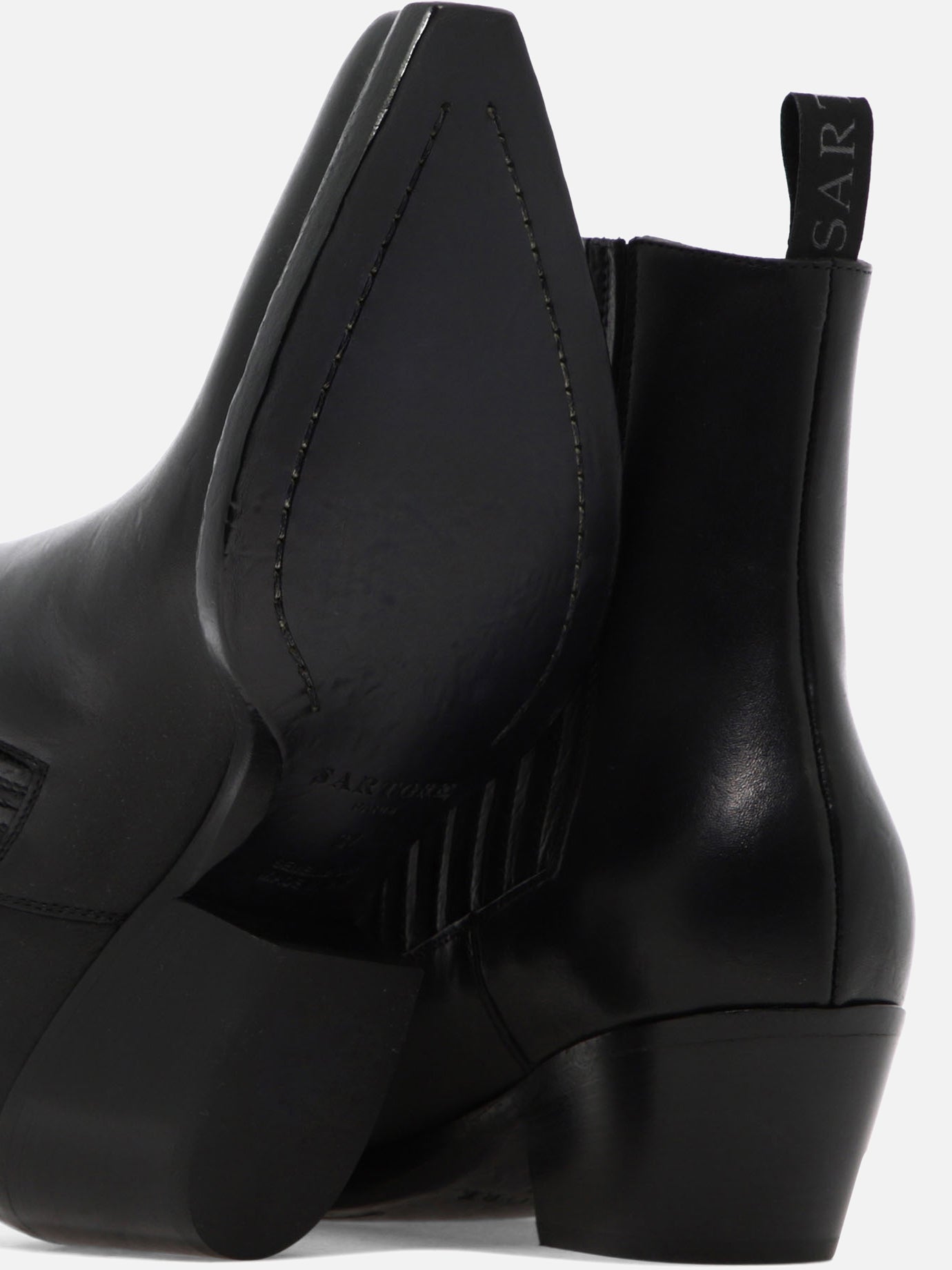 Pull-on boots 100% leather - 95% leather 5% rubber  Black - Sartore Women | PDP | VIETTI Online Store | thumbnail_5