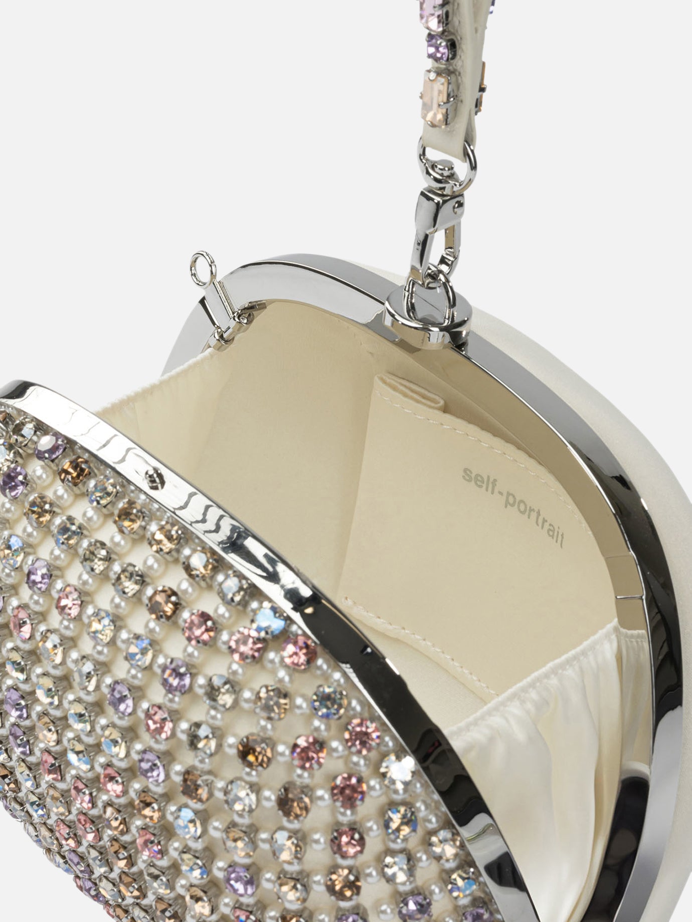 Minaudiere 100% cow leather  Silver - Self-portrait Women | PDP | VIETTI Online Store | Zoom-Modal_5
