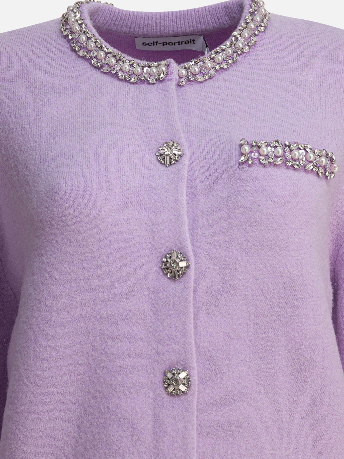 Cardigans Solid colour  Purple - Self-portrait Women | PDP | VIETTI Online Store | thumbnail_3