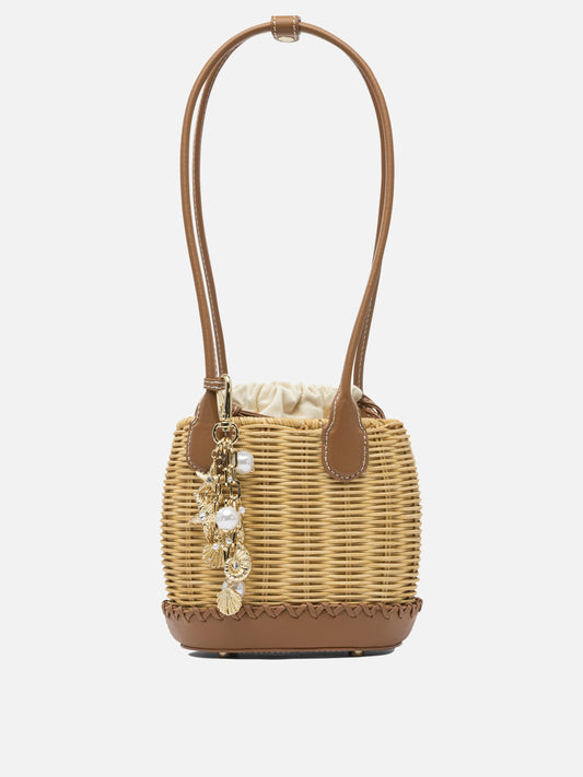 Mini bags 100% rattan  Brown - Self-portrait Women | PLP | VIETTI Online Store 
