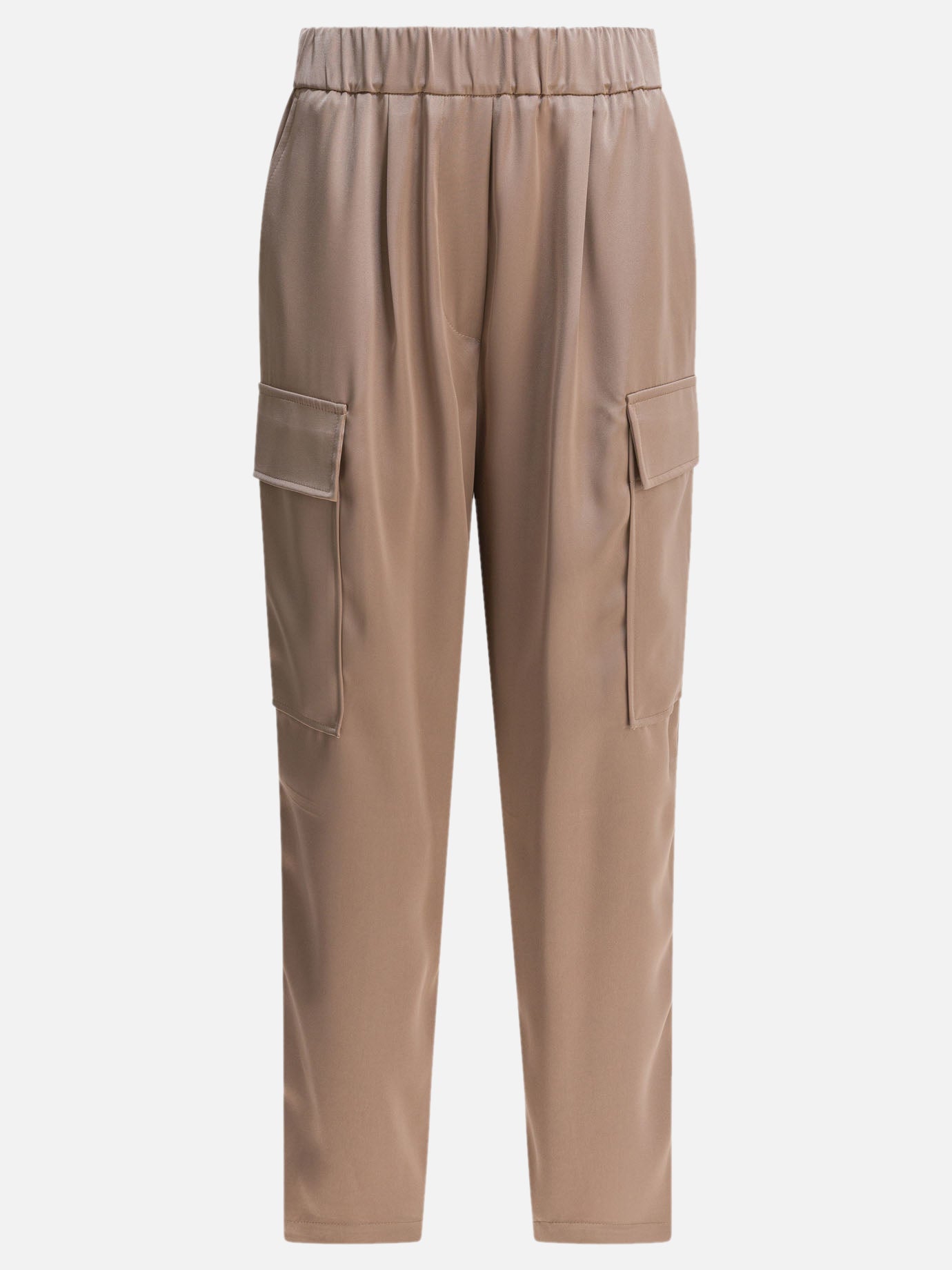 Pantaloni cargo & parachute Solid colour  Beige - Semper Donna | PDP | VIETTI Online Store | thumbnail