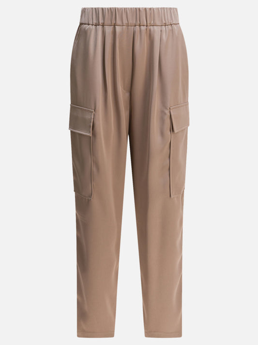 Pantaloni cargo & parachute Solid colour  Beige - Semper Donna | PDP | VIETTI Online Store 
