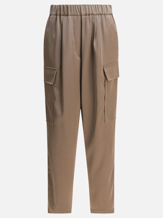 Pantaloni cargo & parachute Solid colour  Beige - Semper Donna | PDP | VIETTI Online Store 
