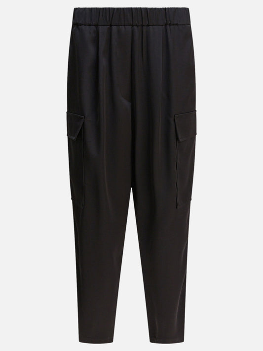 Pantaloni cargo & parachute Solid colour  Nero - Semper Donna | PDP | VIETTI Online Store 
