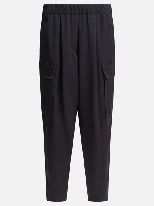 Pantaloni cargo & parachute Solid colour  Blu - Semper Donna | PDP | VIETTI Online Store 
