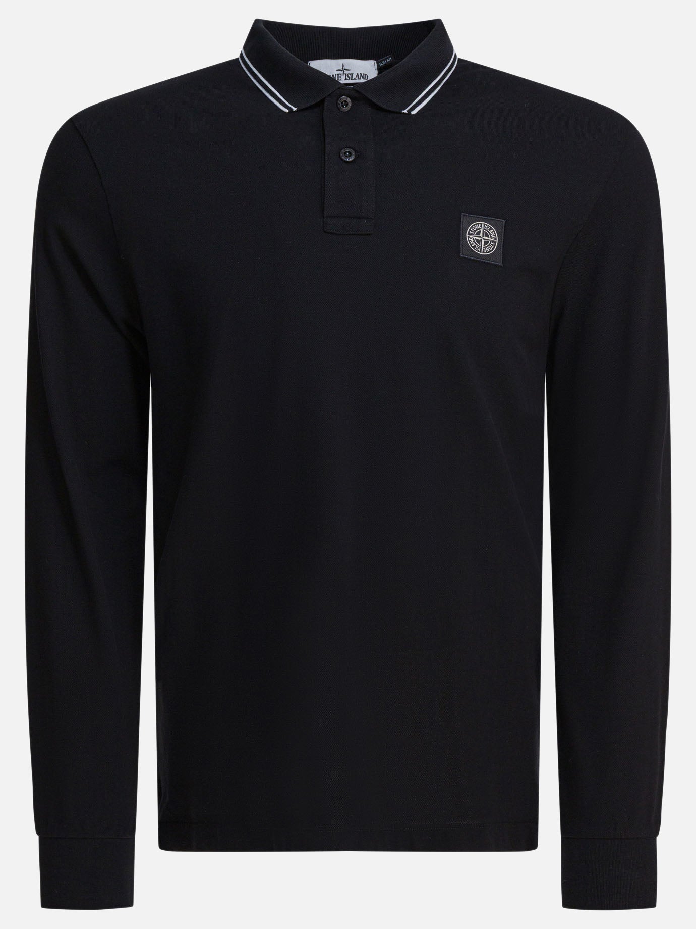 Polo con bottoni Logo  Nero - Stone Island Uomo | PDP | VIETTI Online Store | Zoom-Modal
