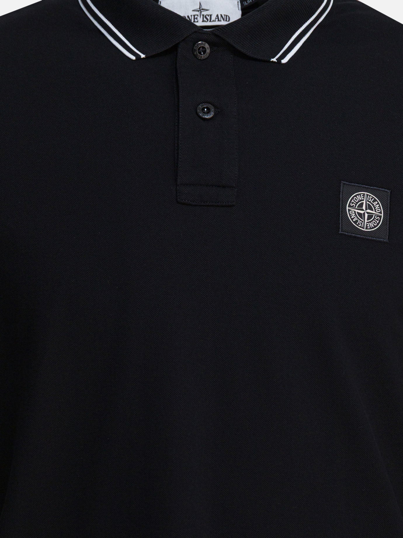 Polo con bottoni Logo  Nero - Stone Island Uomo | PDP | VIETTI Online Store | thumbnail_3