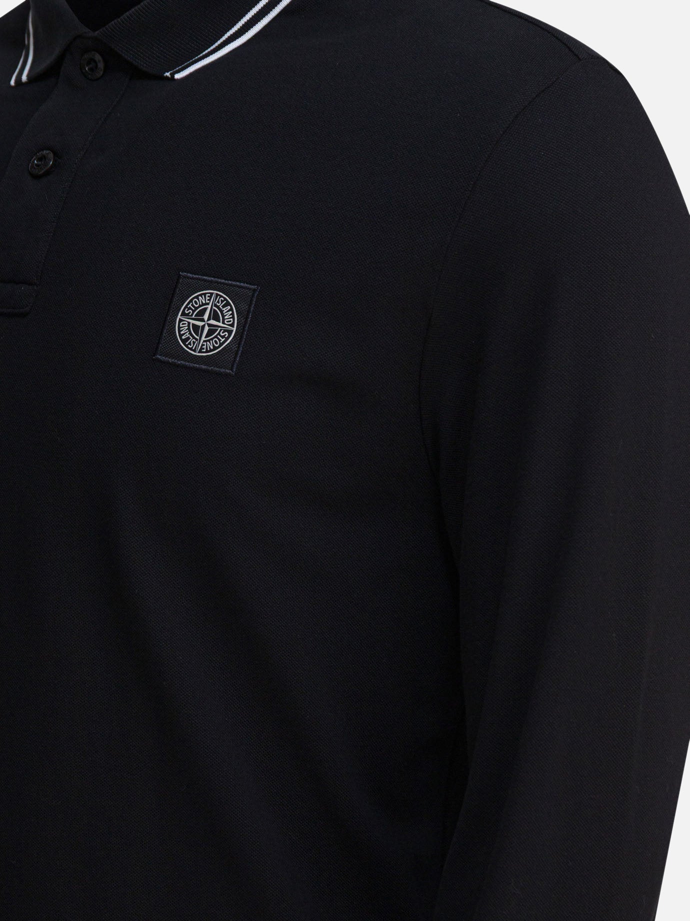 Polo con bottoni Logo  Nero - Stone Island Uomo | PDP | VIETTI Online Store | thumbnail_4