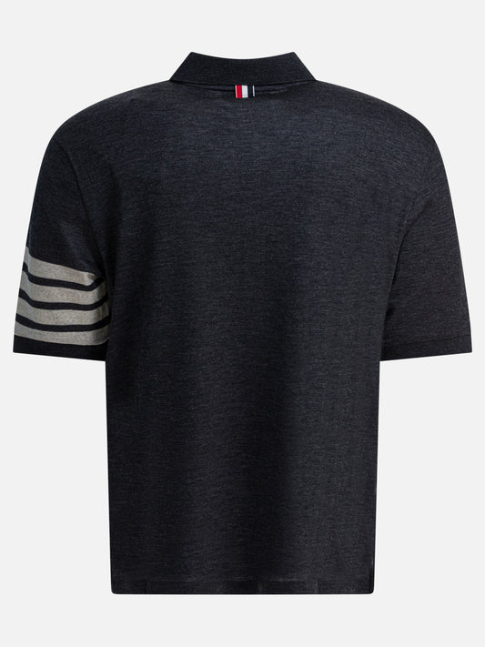 Polo con bottoni Logo  Grigio - Thom Browne Uomo | PDP | VIETTI Online Store | 2

