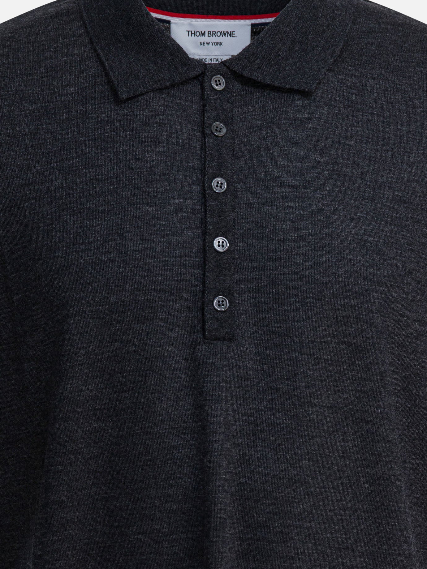 Polo con bottoni Logo  Grigio - Thom Browne Uomo | PDP | VIETTI Online Store | thumbnail_3
