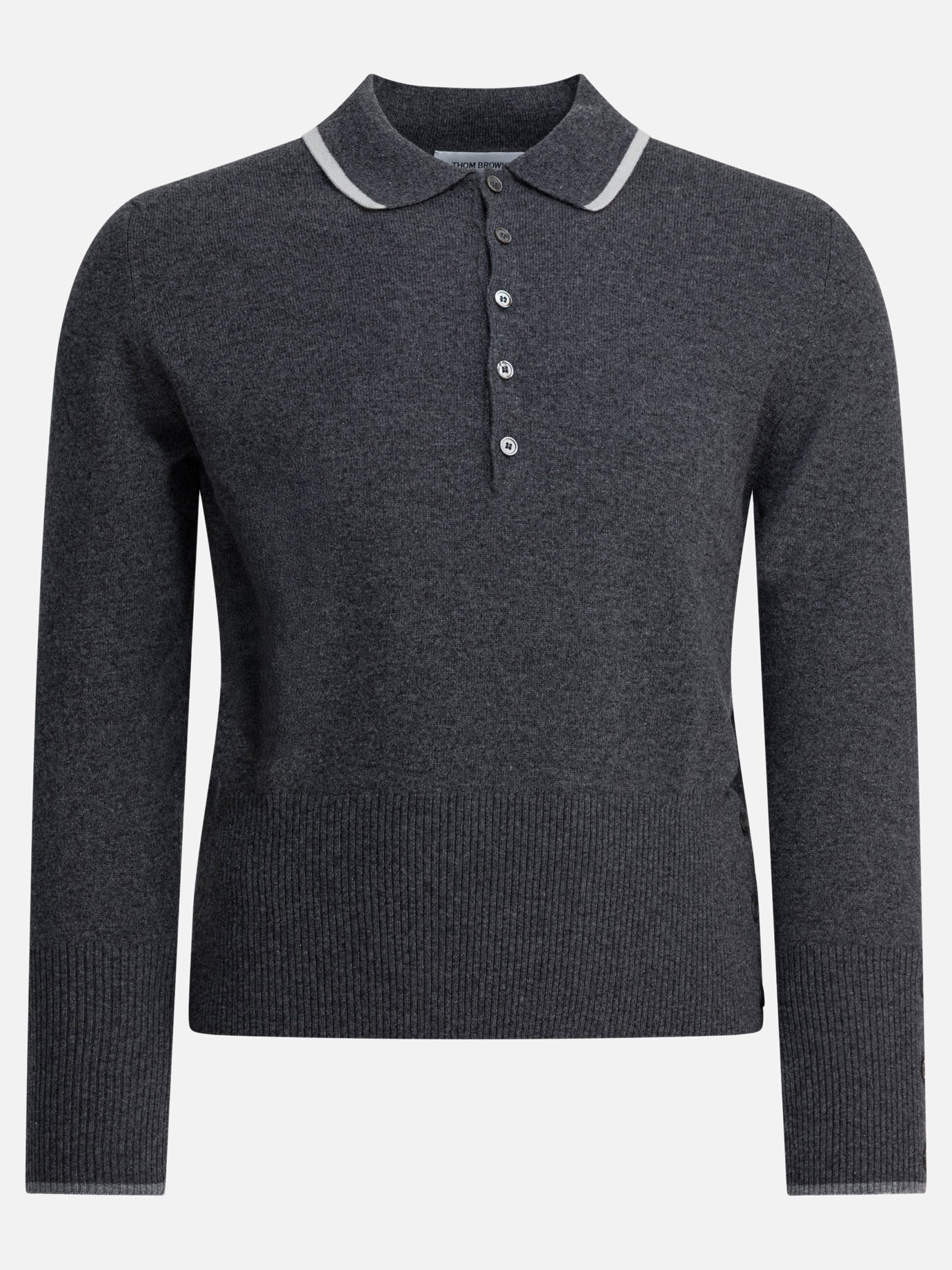 Polo con bottoni Logo  Nero - Thom Browne Uomo | PDP | VIETTI Online Store | Zoom-Modal
