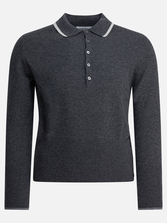 Polo con bottoni Logo  Nero - Thom Browne Uomo | PDP | VIETTI Online Store 
