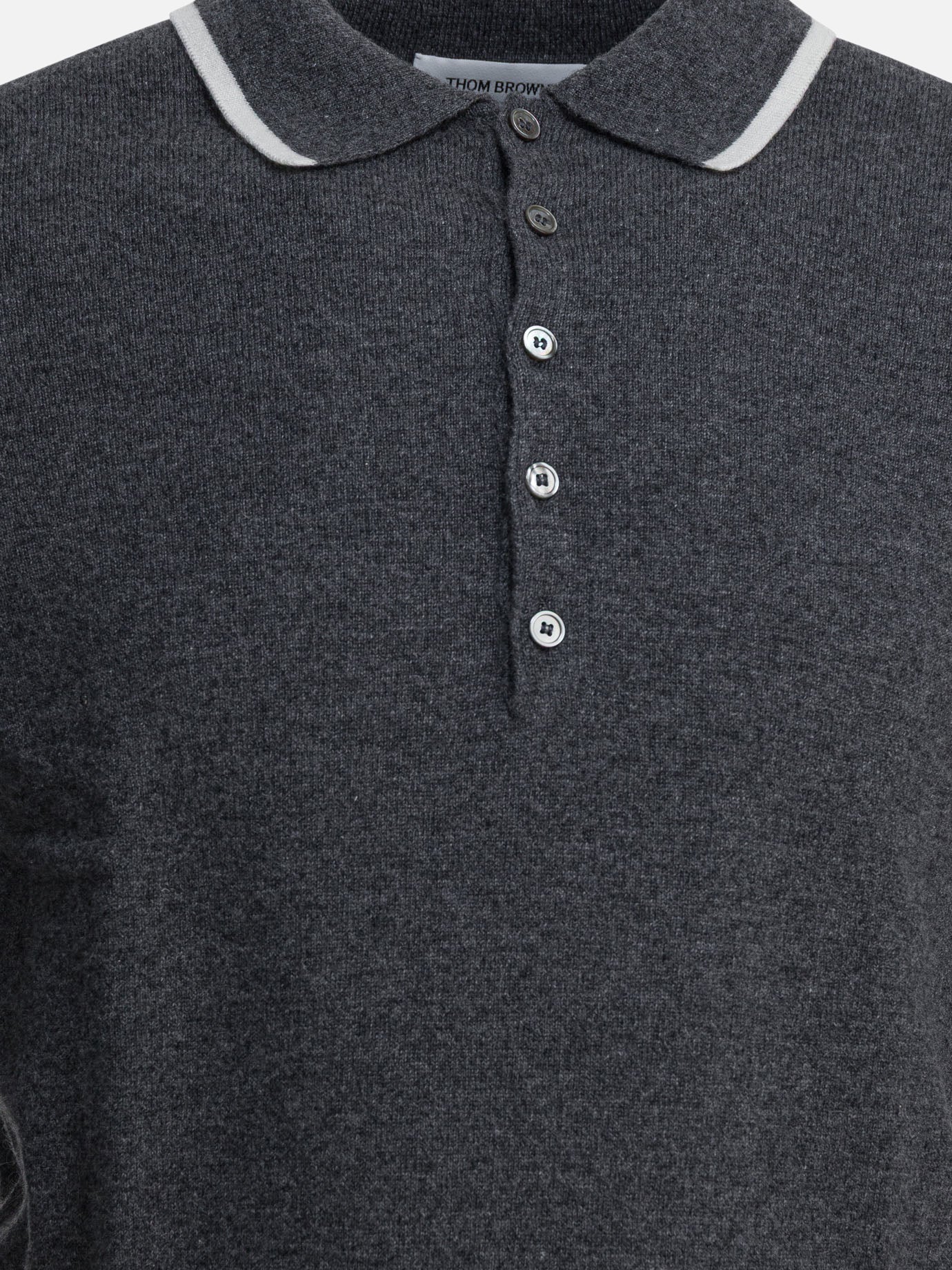 Polo con bottoni Logo  Nero - Thom Browne Uomo | PDP | VIETTI Online Store | Zoom-Modal_3
