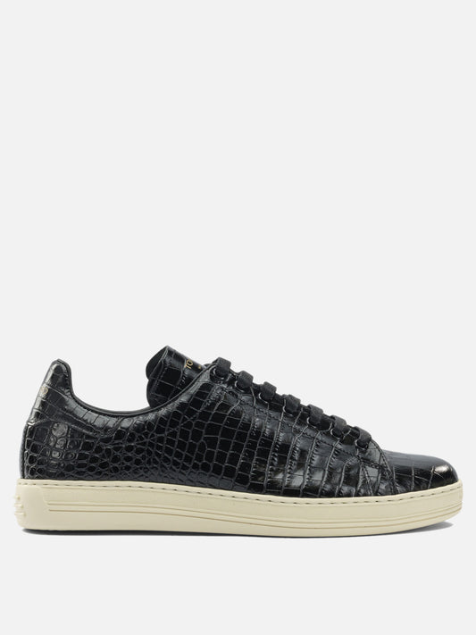 Sneaker basse 95% calf leather 5% brass - 100% rubber  Nero - Tom Ford Uomo | PDP | VIETTI Online Store 
