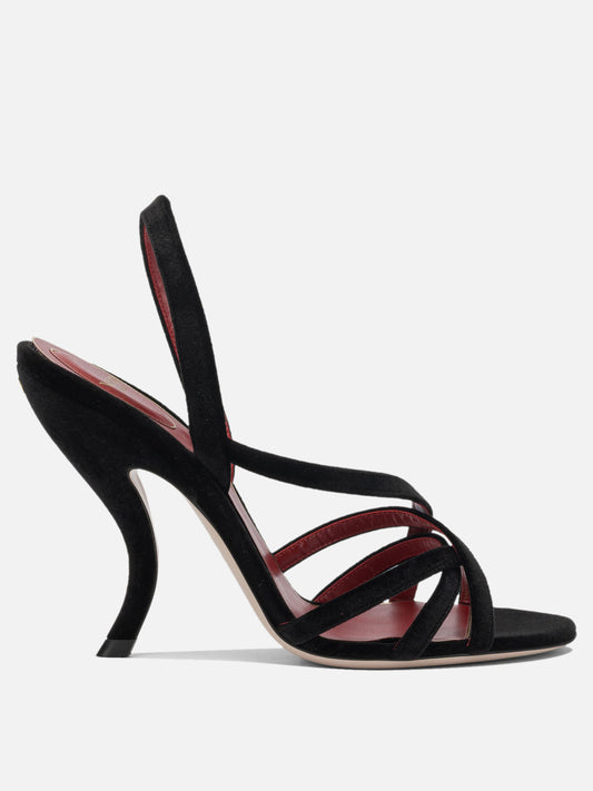 Heeled sandals 100% fabric - 100% leather - 100% rubber  Black - Valentino Garavani Women | PLP | VIETTI Online Store 
