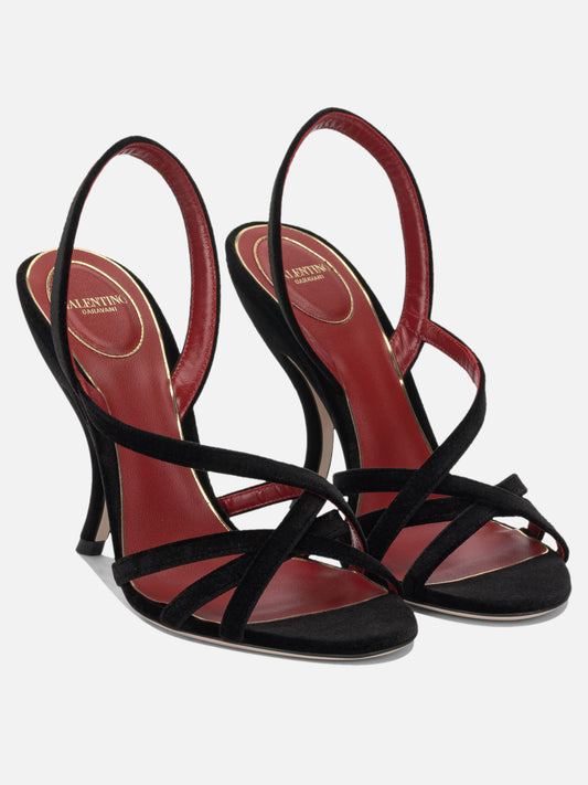 Heeled sandals 100% fabric - 100% leather - 100% rubber  Black - Valentino Garavani Women | PLP | VIETTI Online Store | 2

