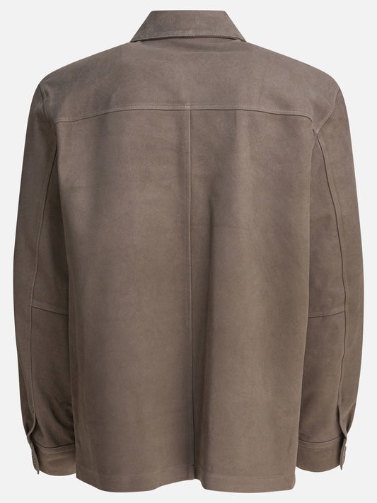 Giacche in pelle Solid colour  Grigio - Vince Uomo | PDP | VIETTI Online Store | 2
