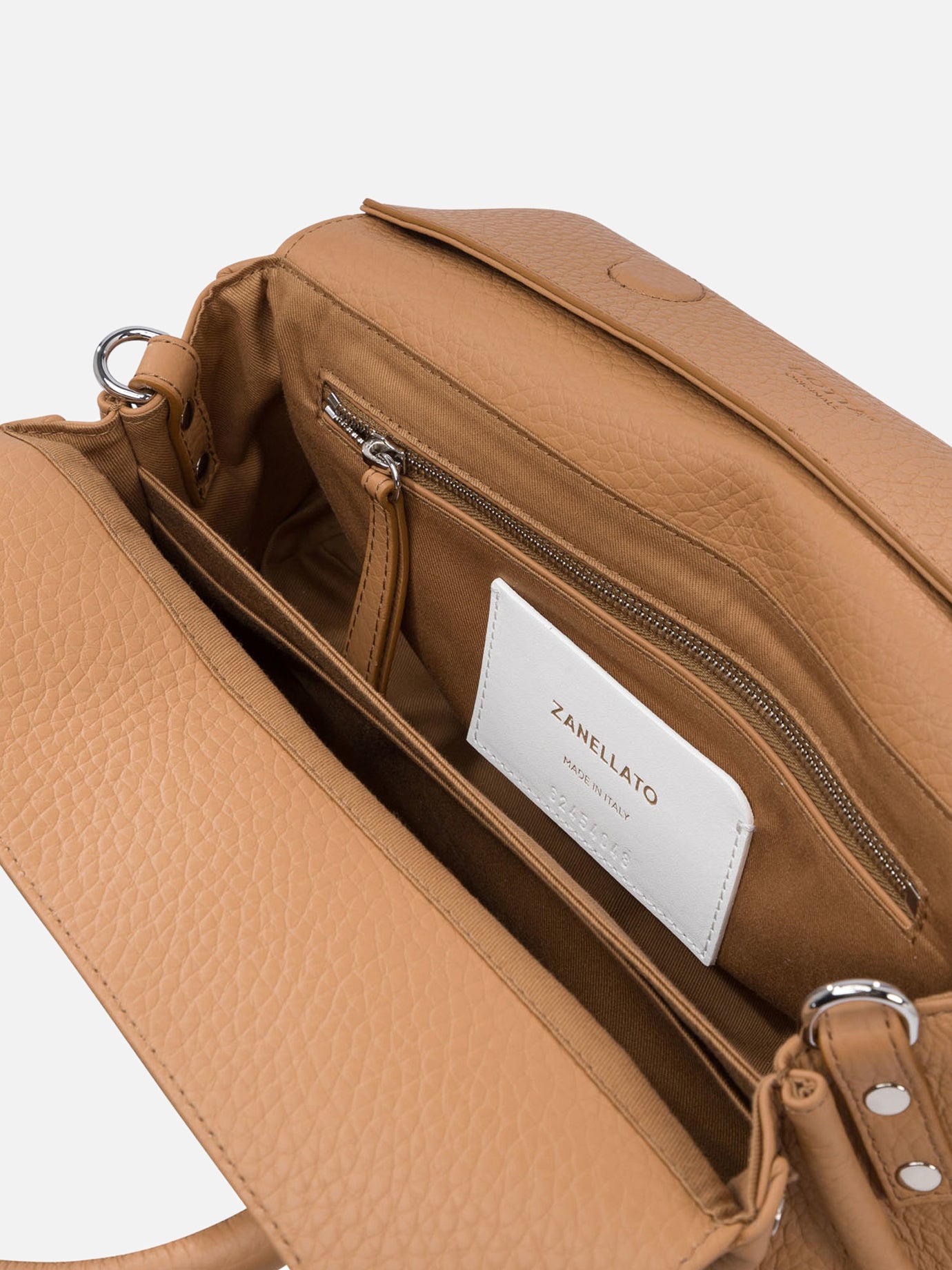 Medium bags 100% cow leather - 100% cotton  Brown - Zanellato Women | PDP | VIETTI Online Store | Zoom-Modal_5
